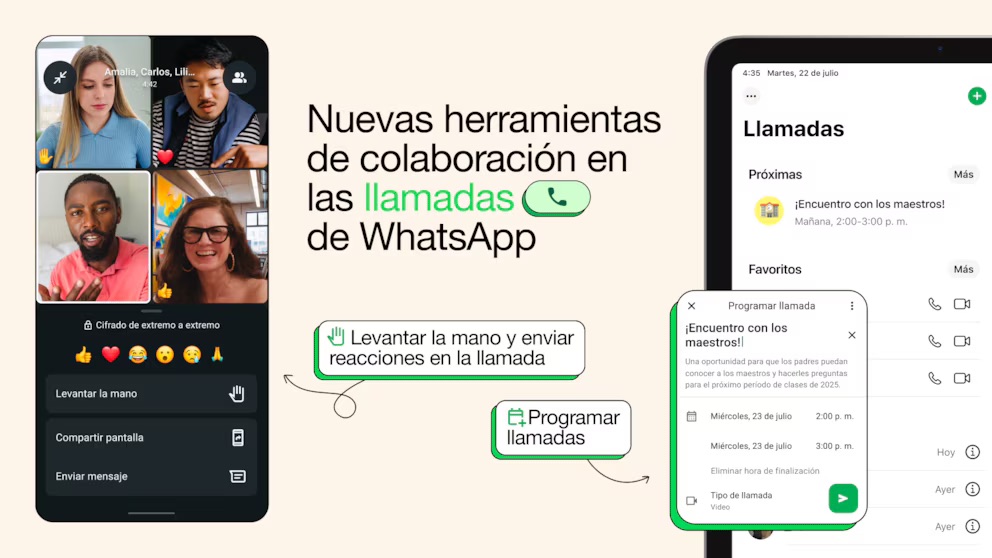 WhatsApp añade nuevas funciones en las llamadas